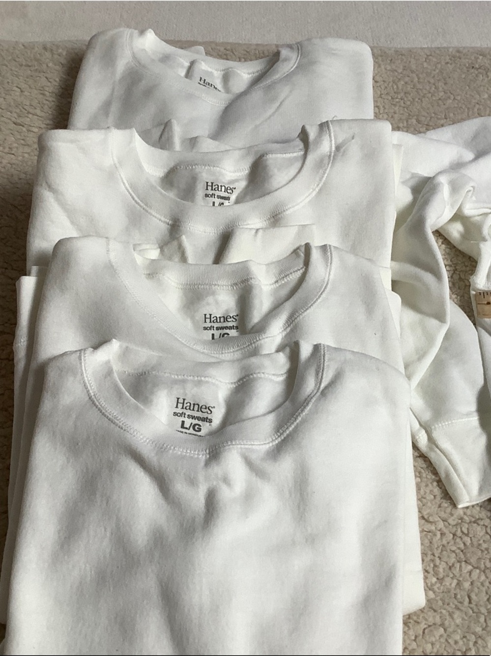 Hanes women’s White Crewneck Sweatshirts - Pack of Soft Cotton Blend